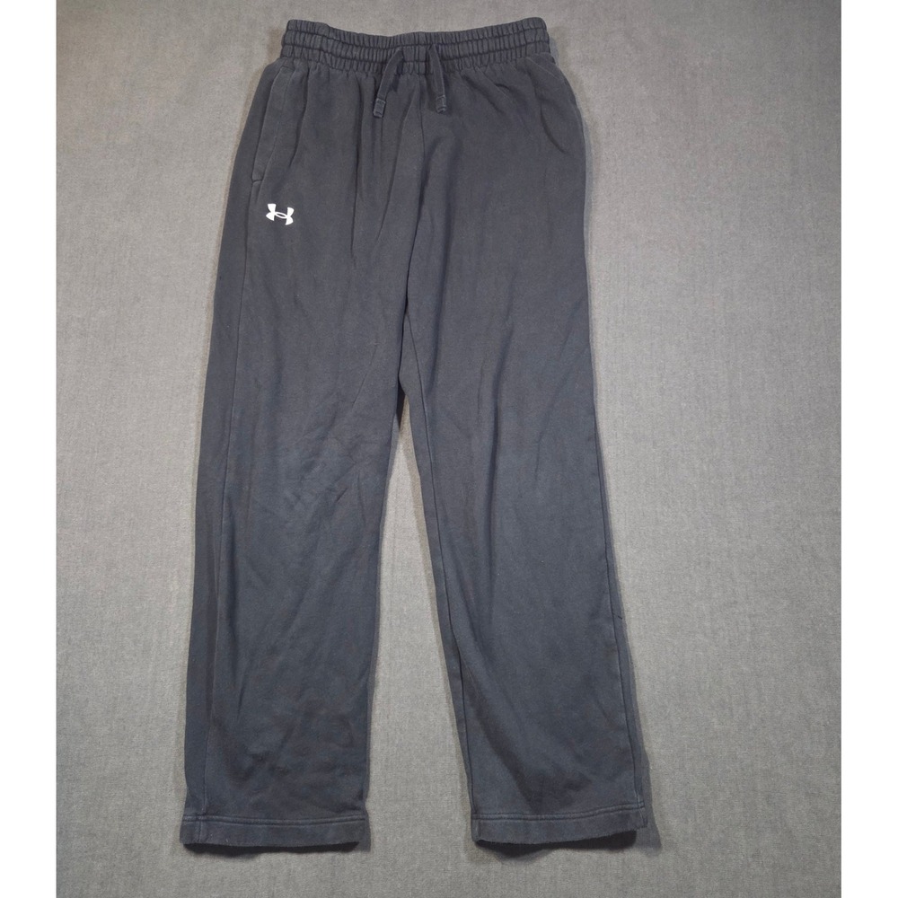 Under Armour Fleece Sweatpants Mens Medium Black Straight Leg Joggers Pockets
